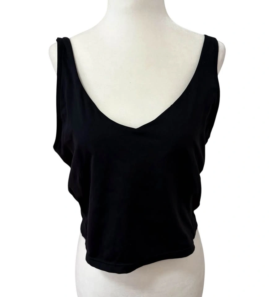 Athletic Black V Neck Crop Tank Top XL - photo 3