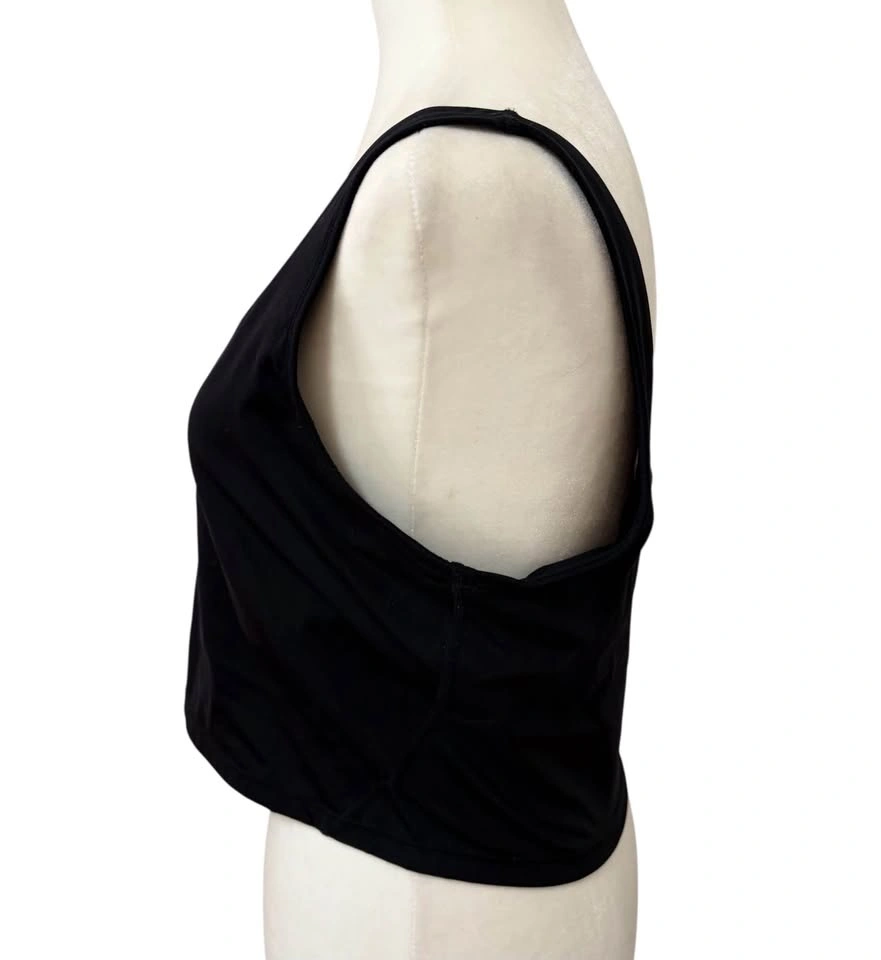 Athletic Black V Neck Crop Tank Top XL - photo 4