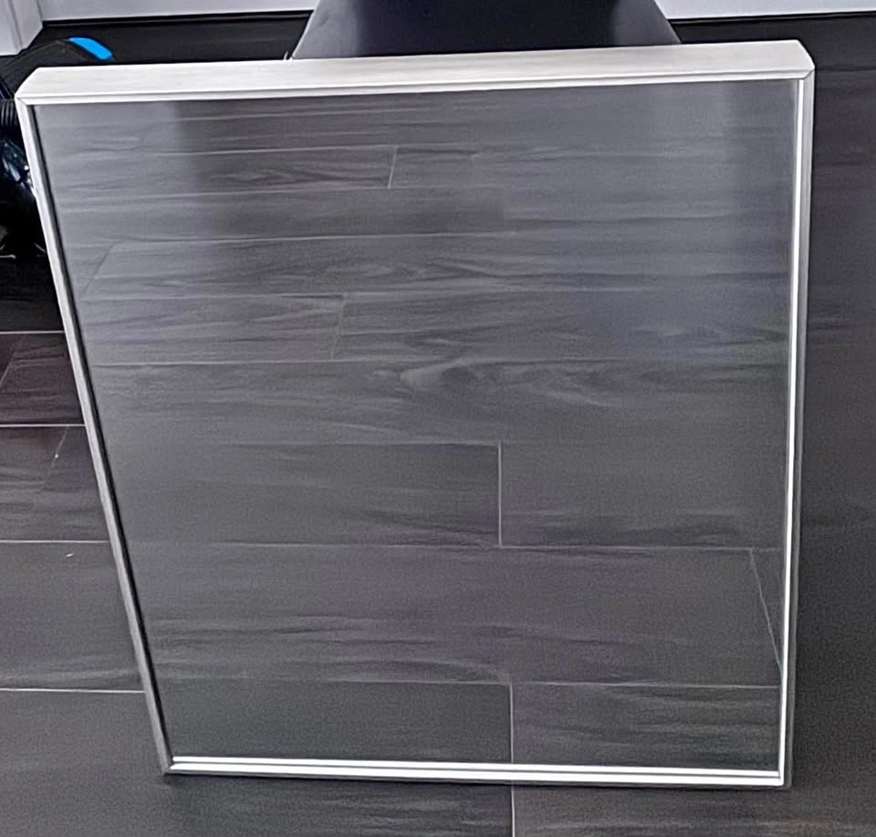 Rectangular Mirror with Light Color Aluminum Frame