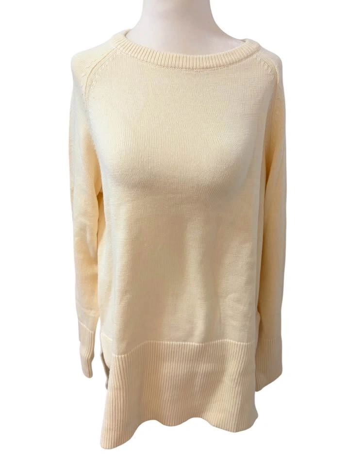 NEW Pretty Garden Cream Oversized Small Knit Crewneck Tunic Swea - photo 2