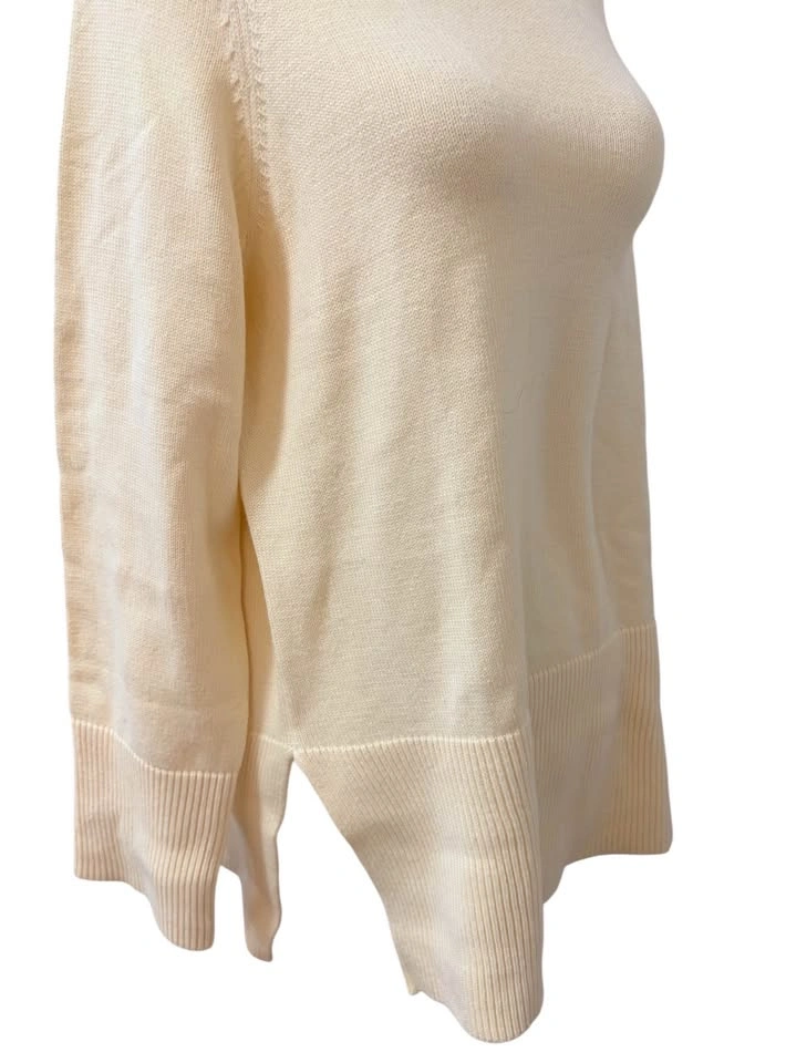 NEW Pretty Garden Cream Oversized Small Knit Crewneck Tunic Swea - photo 3