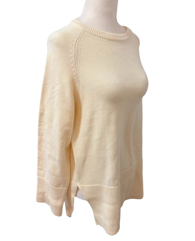 NEW Pretty Garden Cream Oversized Small Knit Crewneck Tunic Swea - photo 4