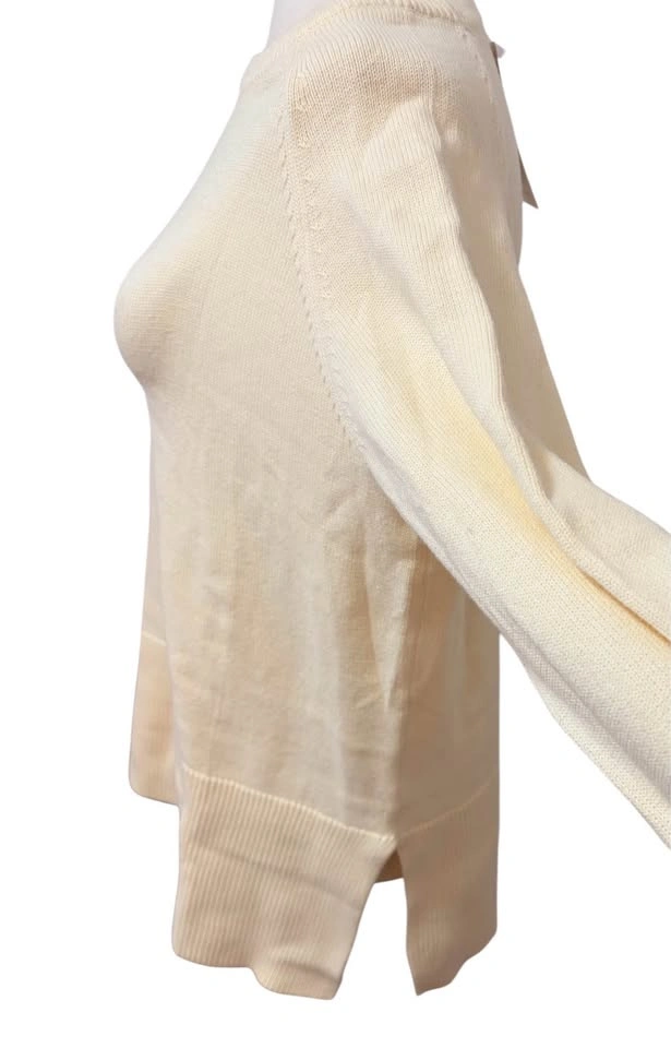 NEW Pretty Garden Cream Oversized Small Knit Crewneck Tunic Swea - photo 5