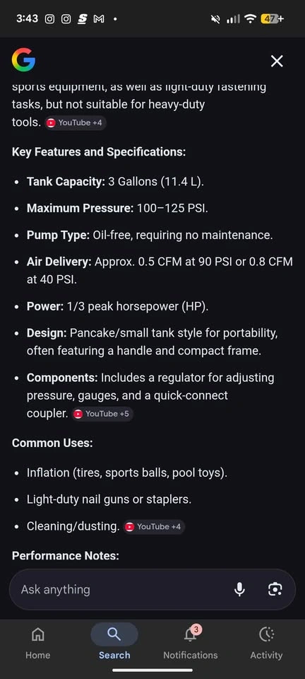 3 Gallon Mastercraft Air Compressor - photo 3