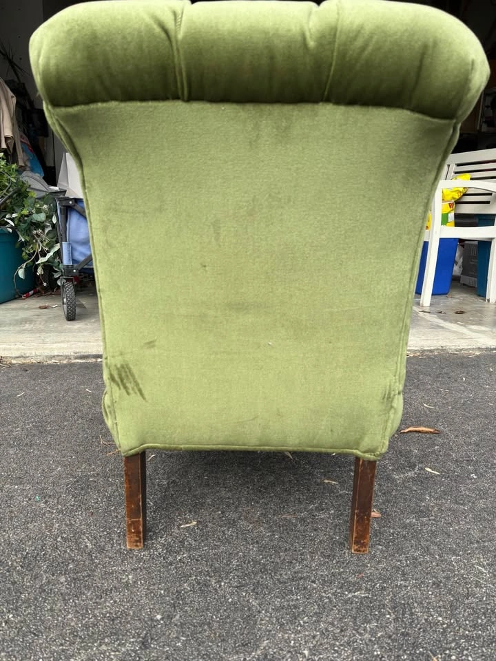 Vintage Green Slipper Chair - photo 2