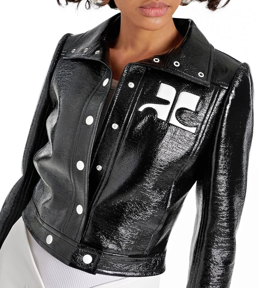 ICONIC Courrèges Vinyl Cropped Jacket Size 44 – BNWT