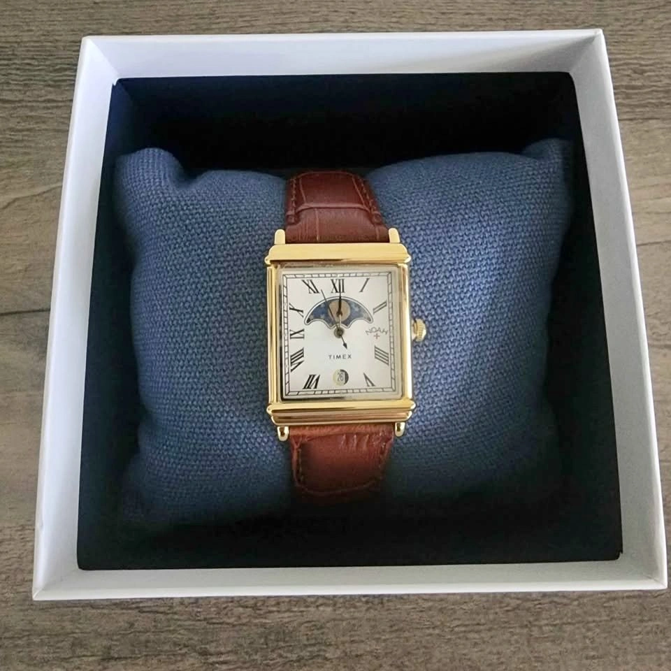 Brand New NOAH x TIMEX Moon Phase Watch Gold Brown Wristwatch -