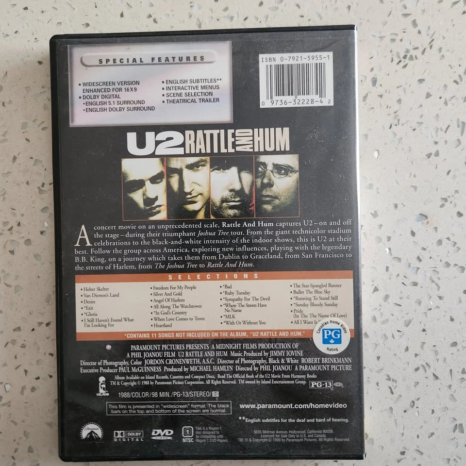 U2 Concert DVDs (x2): Rattle and Hum & Vertigo Live From Chicago - photo 2