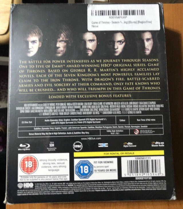 game of thrones the complete series 1-5, 23 bluray discs image indicator(3)