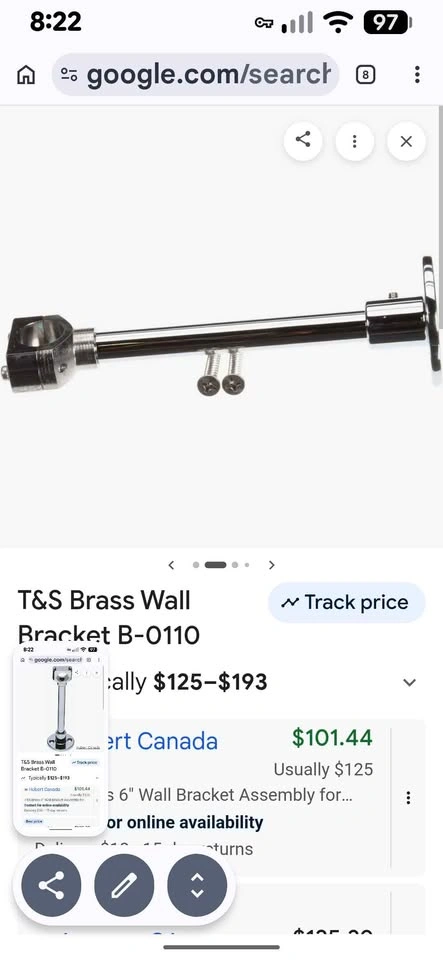 6" Wall Bracket for 1/2" Riser Pipe - photo 2
