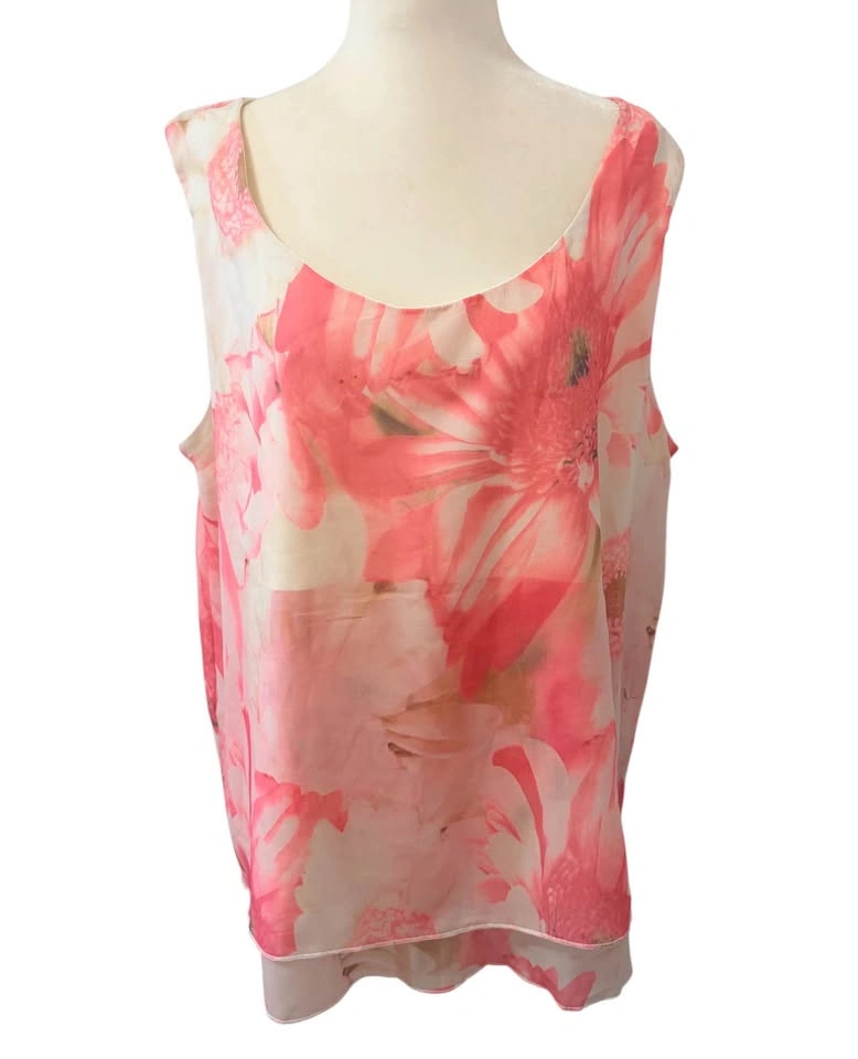 Belle Dame Floral Poncho 2 Piece Set Size L Coral Peach Sheer La - photo 5