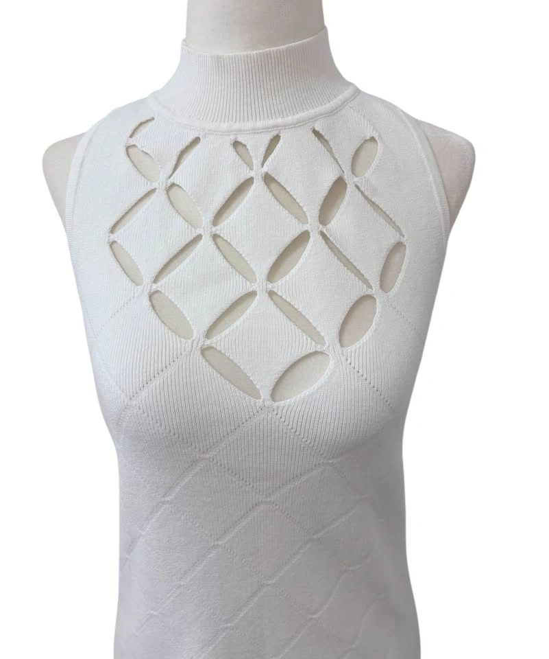 White House Black Market XS Sleeveless Cutout Mock Neck Knit She - photo 3