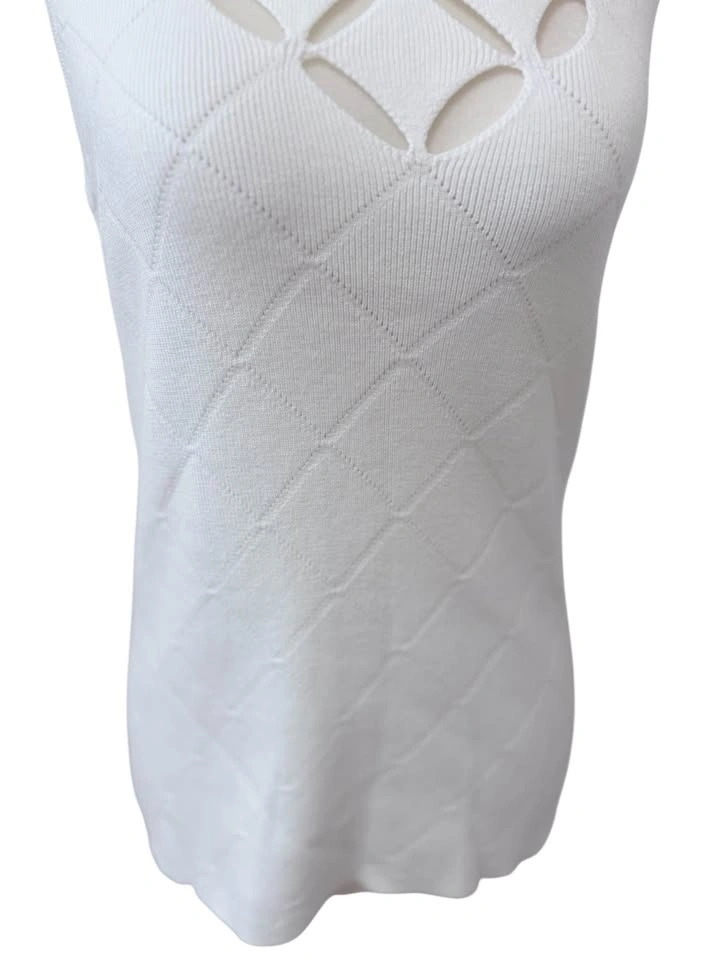 White House Black Market XS Sleeveless Cutout Mock Neck Knit She - photo 4