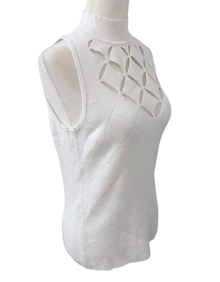 White House Black Market XS Sleeveless Cutout Mock Neck Knit She - photo 5