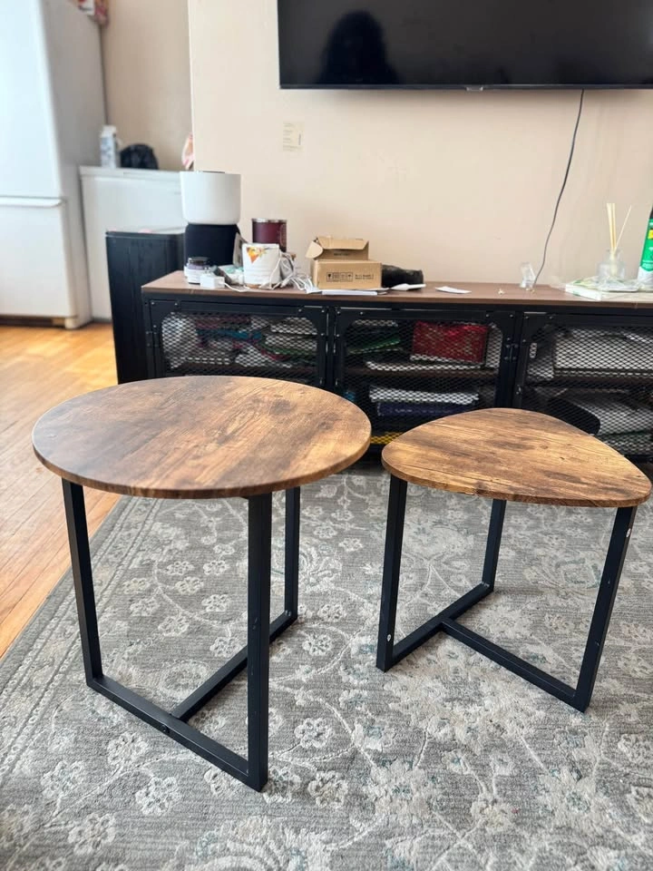 Round Coffee Table Set of 2 End Tables - photo 3