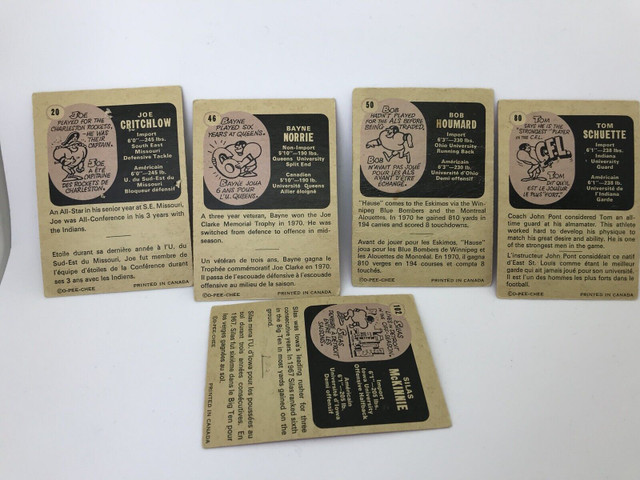 1971 & 1972 OPC CFL cards lots - photo 4