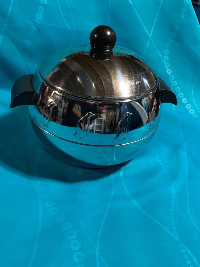 West Bend Penguin Hot-Cold Server Ice Bucket w/Bakelite thumbnail