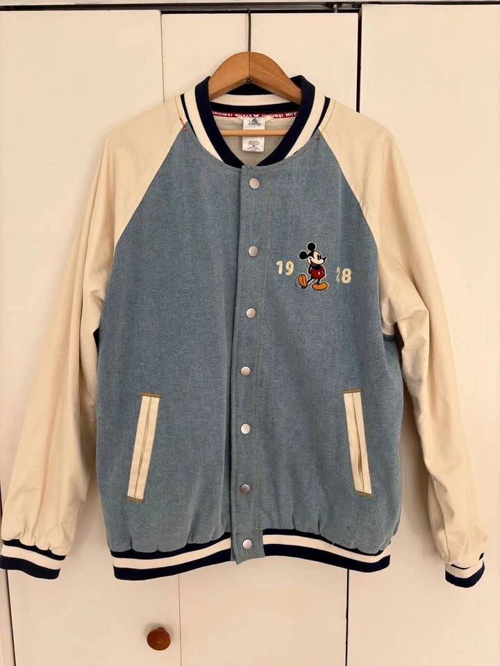 Disney Mickey Mouse 1928 League Denim Varsity Jacket - Medium