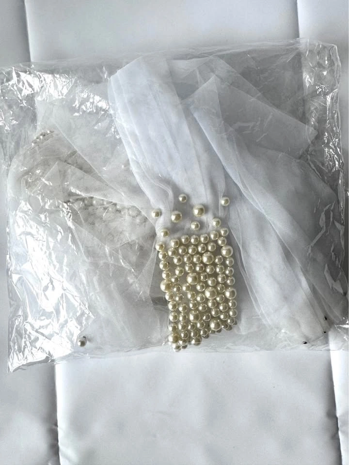 Pearl Beaded Waistband Gauze Tie-Up - photo 3