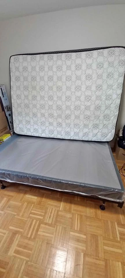 Queen Size Bed Frame w/ Box Spring & Mattress