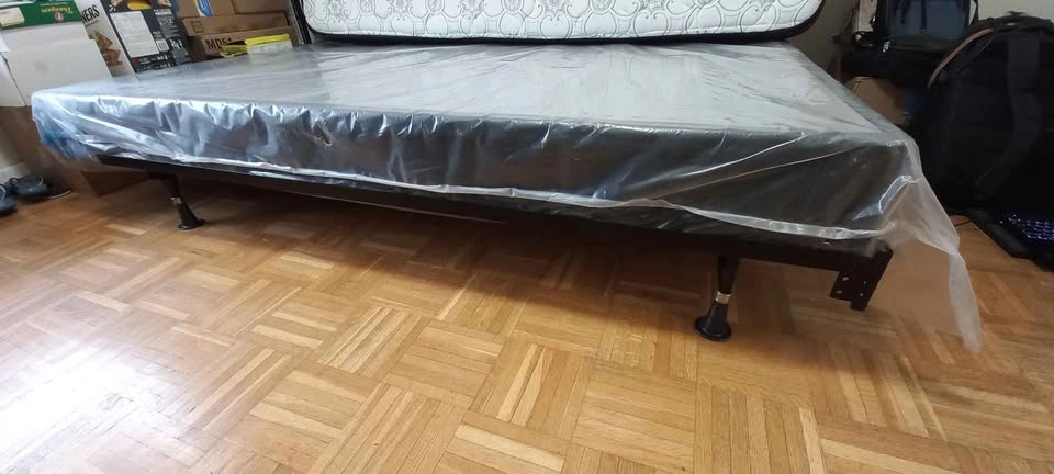 Queen Size Bed Frame w/ Box Spring & Mattress - photo 3