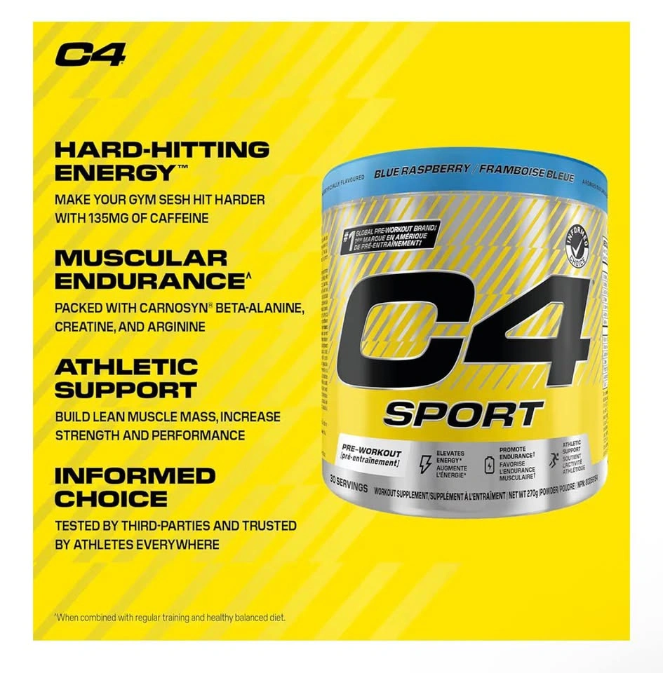 C4 Sport Pre-Workout Blue Raspberry 270g - photo 4