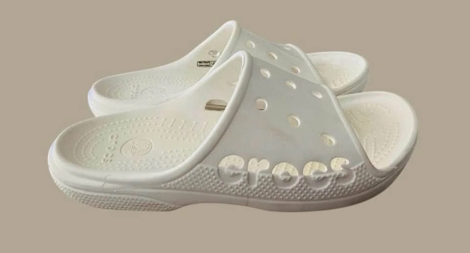 Crocs Baya Slide Size 9 Sandals White Casual Comfort Slip On Sho - photo 2