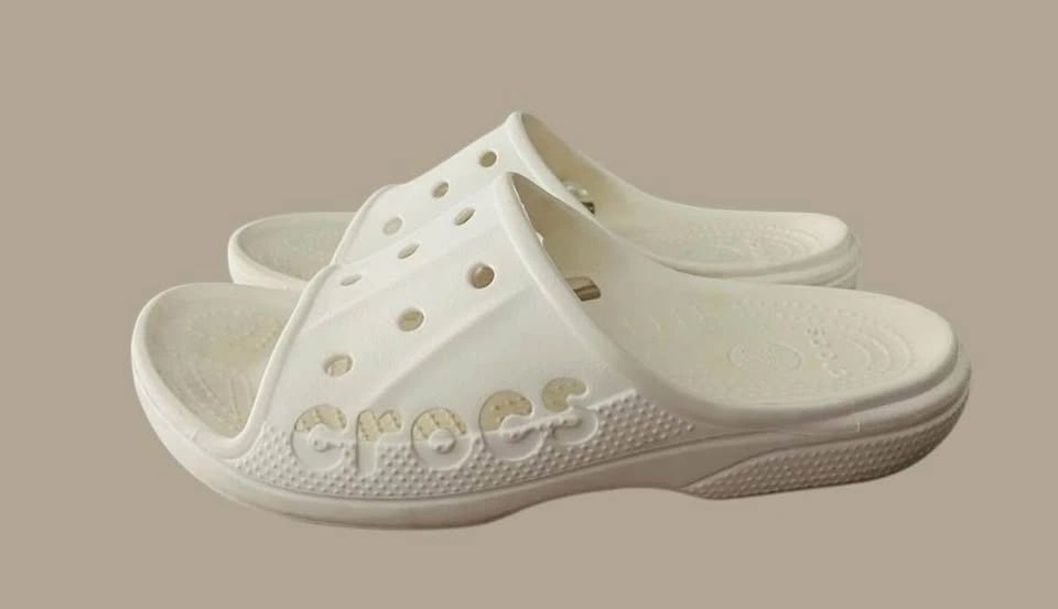Crocs Baya Slide Size 9 Sandals White Casual Comfort Slip On Sho - photo 3