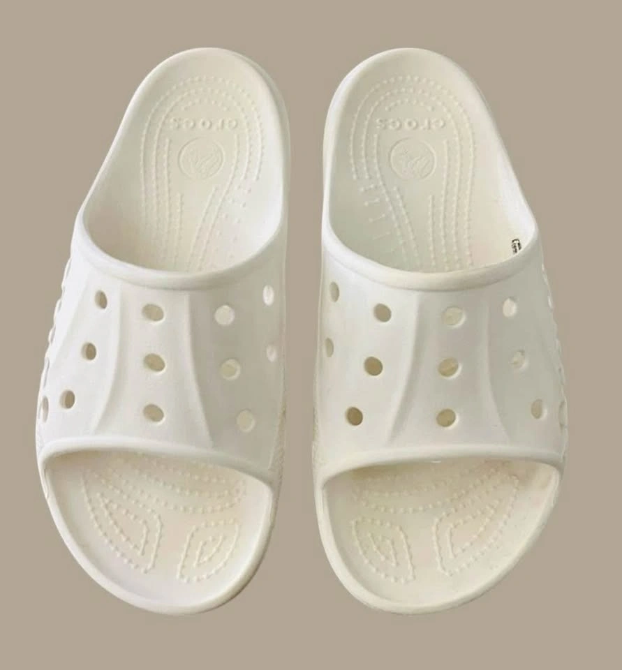 Crocs Baya Slide Size 9 Sandals White Casual Comfort Slip On Sho - photo 4