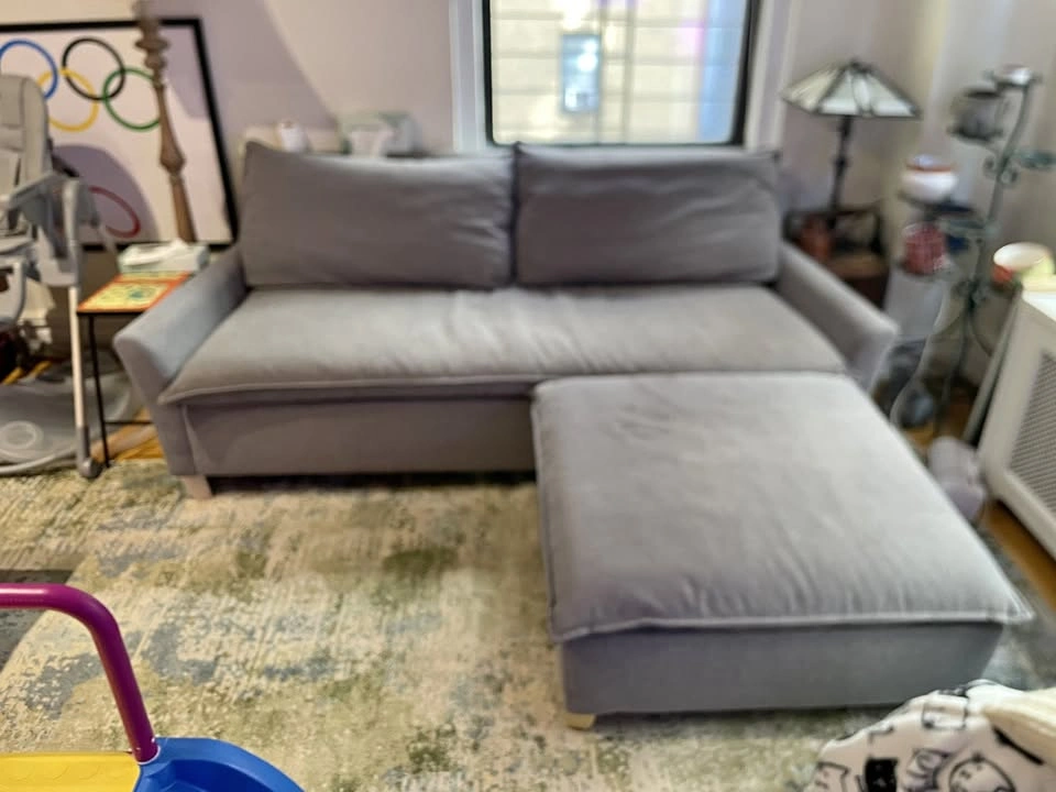 West Elm Gray Sofa and Ottoman