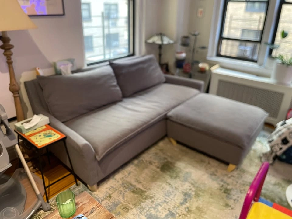 West Elm Gray Sofa and Ottoman - photo 2