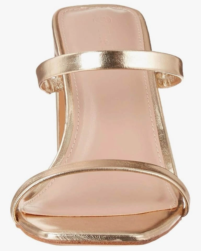 The Drop Avery Size 9 Square Toe Two Strap High Heel Sandals Gol - photo 4