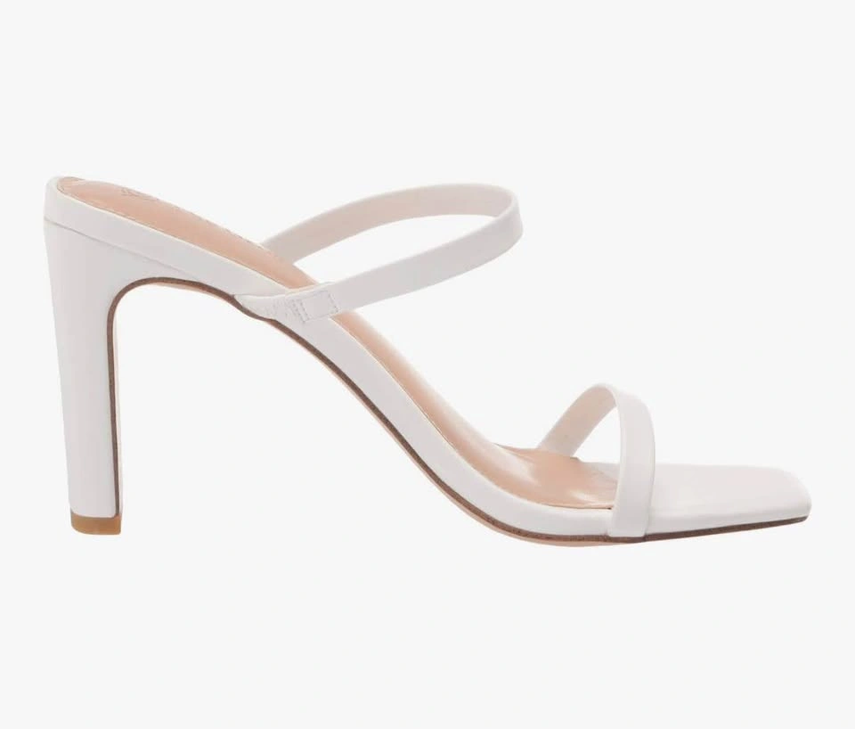 The Drop Avery White Size 6.5 Square Toe Two Strap High Heel San - photo 3