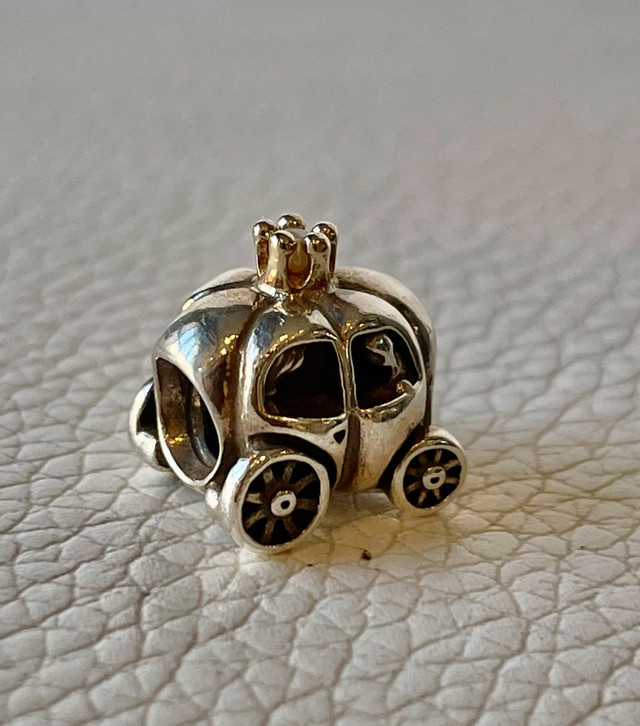 Pandora Pumpkin Carriage Charm with 14k gold and pearl