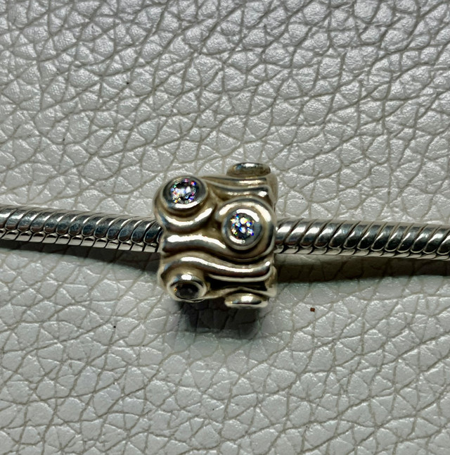 Pandora Ocean Wave Charm with With Clear Cubic Zirconia