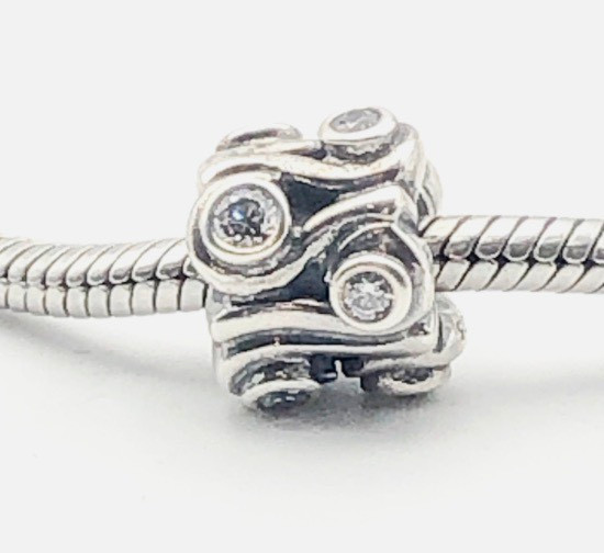Pandora Ocean Wave Charm with With Clear Cubic Zirconia - photo 2