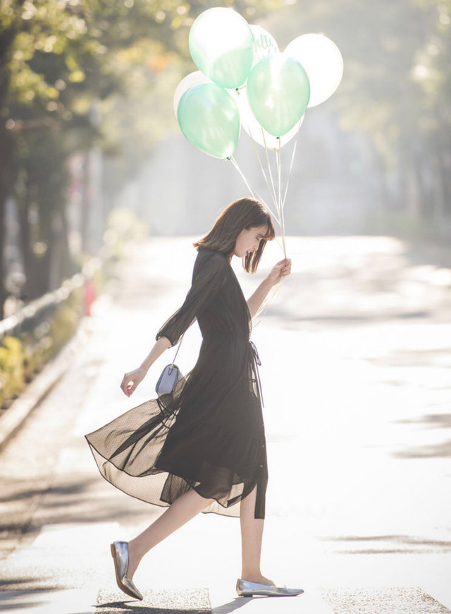 Uniqlo CHIFFON 3/4 SLEEVE DRESS, Black - photo 2