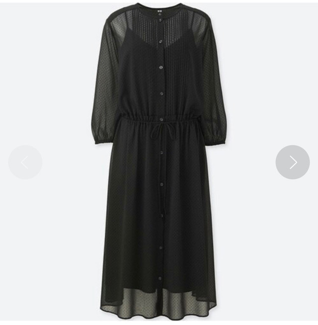 Uniqlo CHIFFON 3/4 SLEEVE DRESS, Black - photo 3