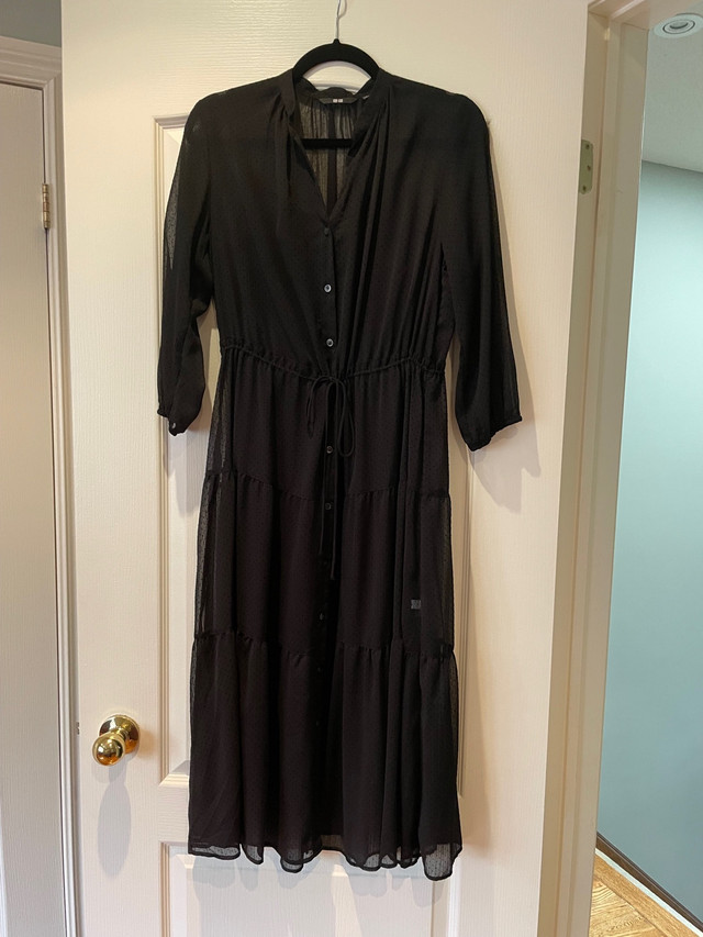 Uniqlo CHIFFON 3/4 SLEEVE DRESS, Black - photo 5