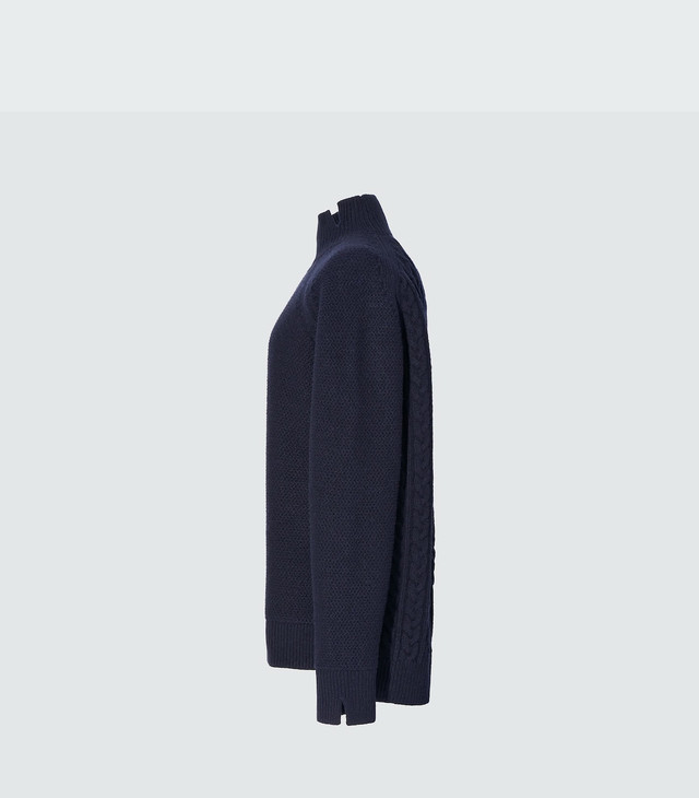 Uniqlo +J - Premium Lambswool Cable High Neck Sweater, Black - photo 2