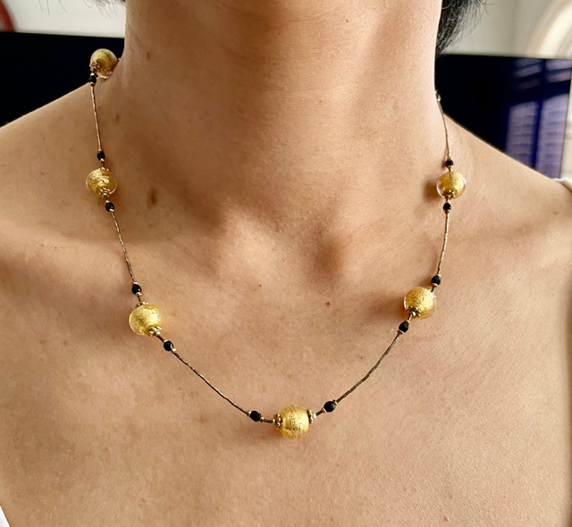 Murano Glass Gold Foil Earrings and Necklace (set) - photo 2