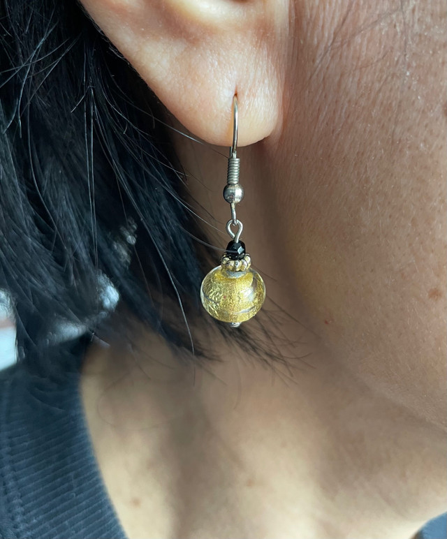 Murano Glass Gold Foil Earrings and Necklace (set) - photo 3