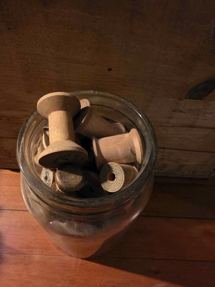 Antique rivet machine, shuttle, industrial spools & more. One mo - photo 5
