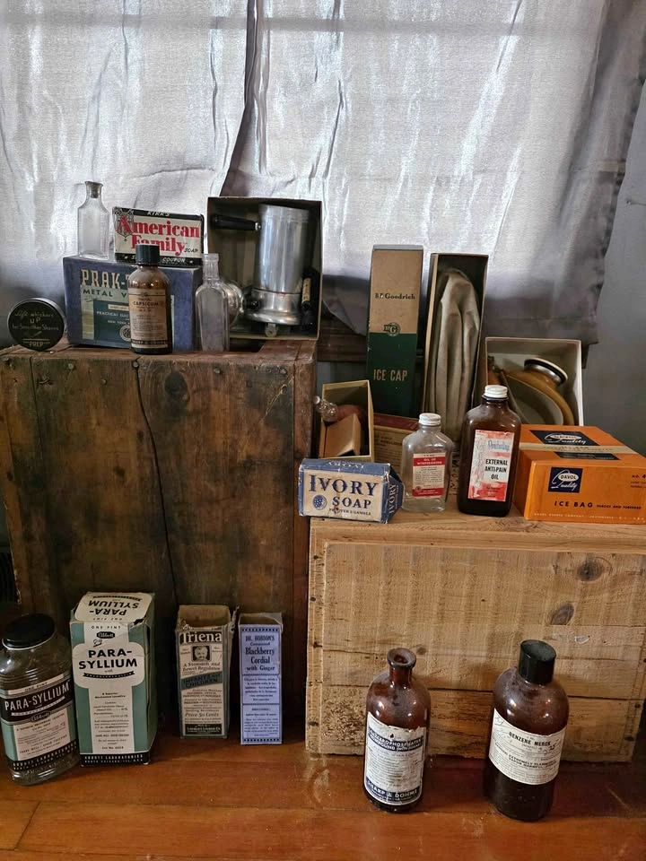 Big lot of Vintage Medicine bottles and Home Medical Accessories