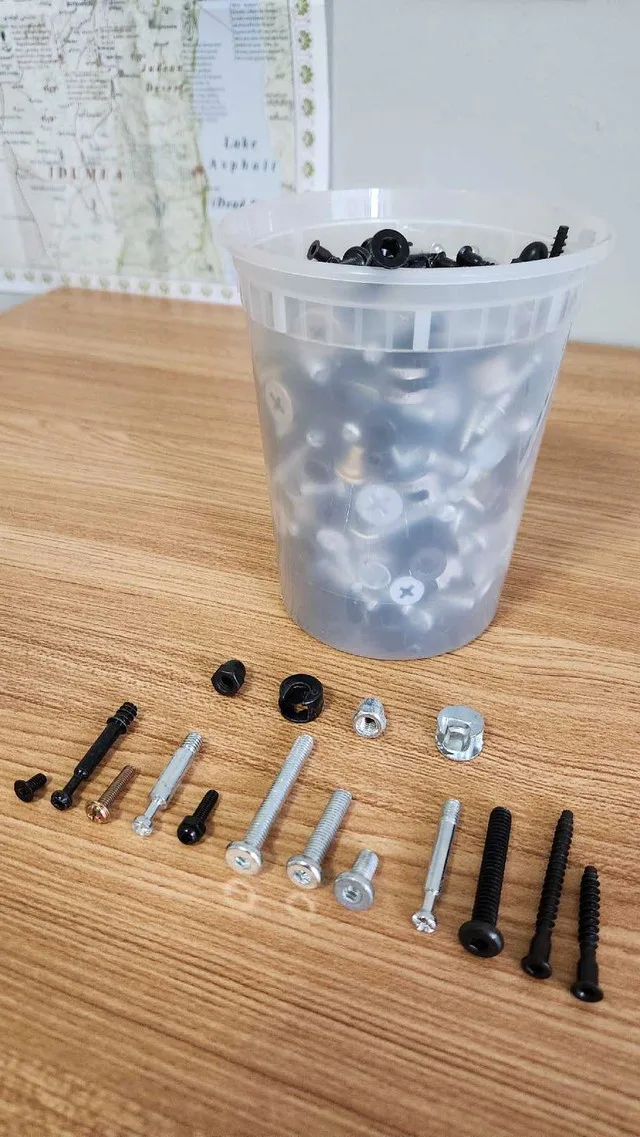 Big Container of Different Screws, Dowels, Bolts, Nuts *new thumbnail