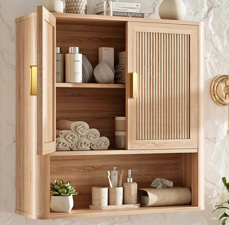New in Box Bathroom Storage Cabinet - Natural Oak