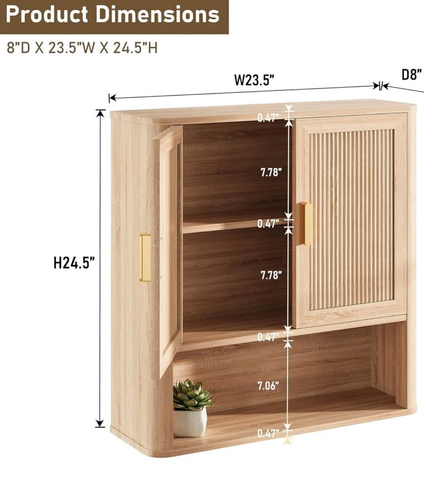 New in Box Bathroom Storage Cabinet - Natural Oak - photo 2