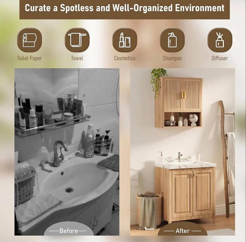 New in Box Bathroom Storage Cabinet - Natural Oak - photo 5