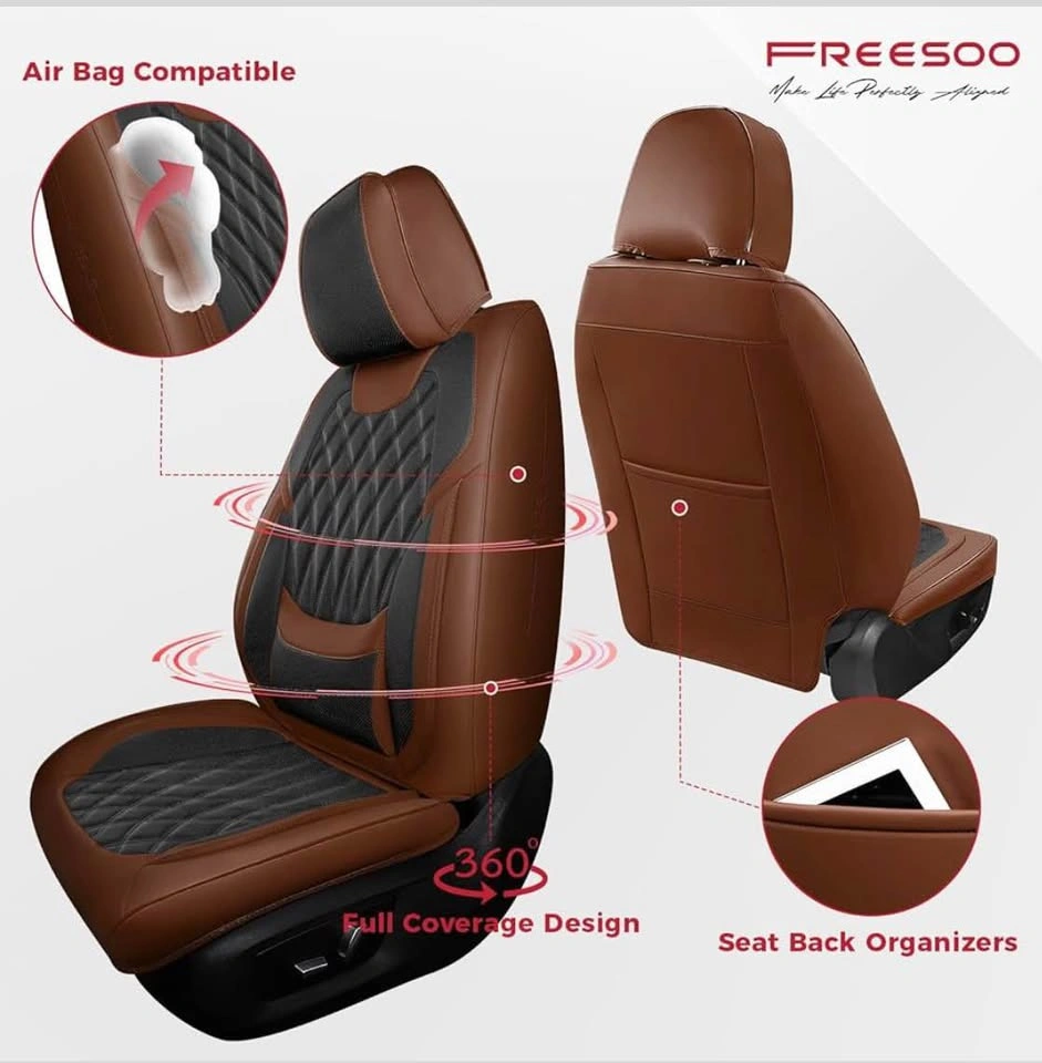 New in Bag-FREESOO Black Brown Car Seat Covers Full Set - photo 2