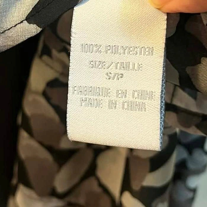Suzy Shier Abstract Print Bell Sleeve Blouse Grey Black Size S - photo 3